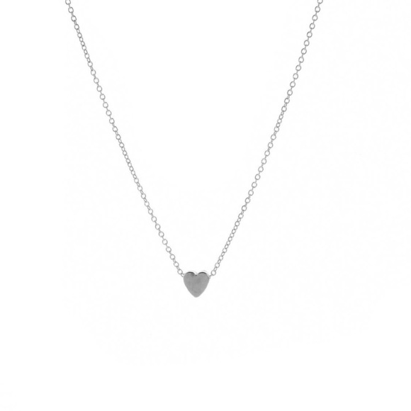 Simple dainty heart pendant silver tone - Picture 3 of 6
